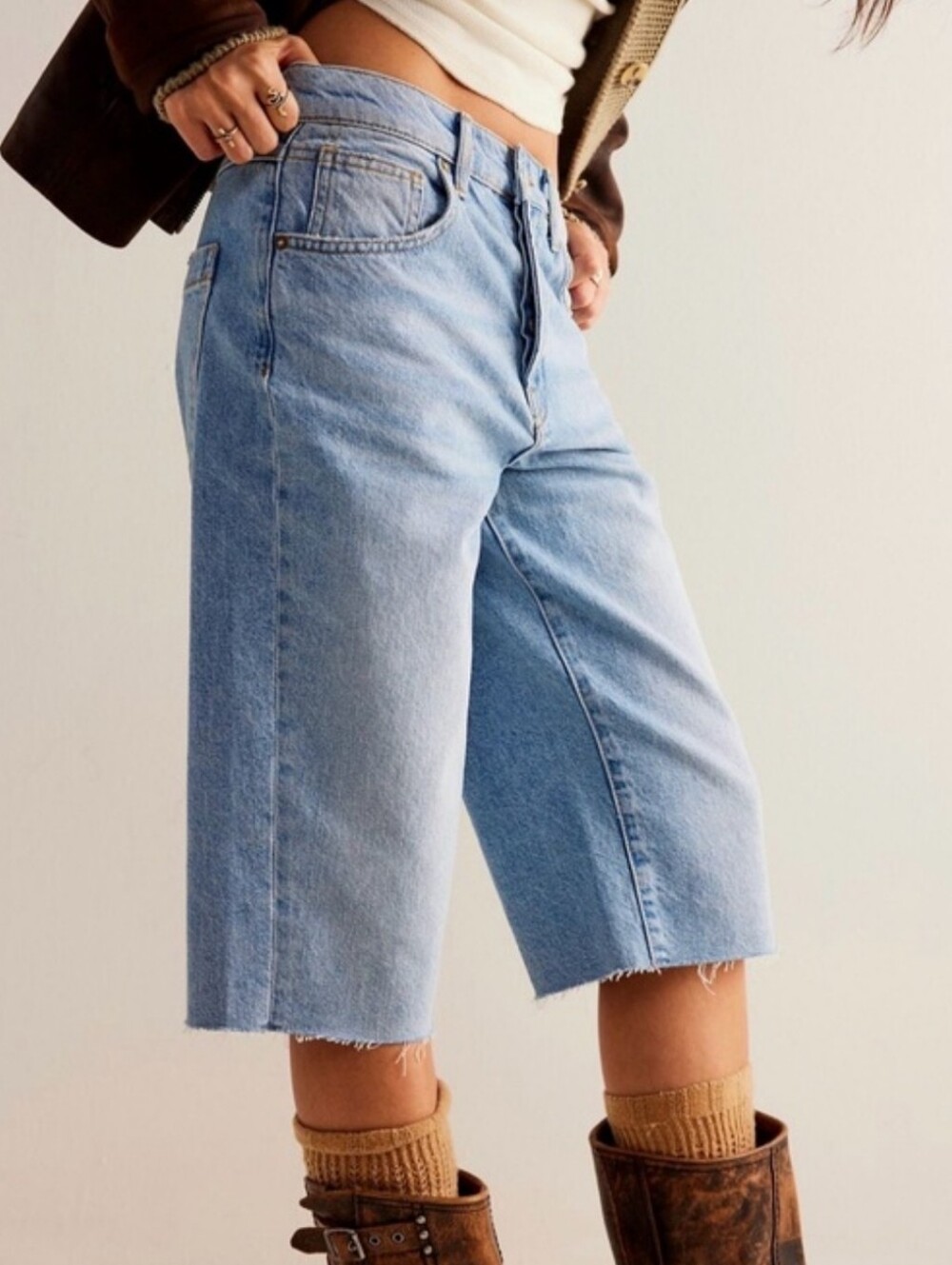 We The FREE PEOPLE DRUMMER BOY Low Rise Relaxed Capri  24" BRAND NEW WITH TAGS - Picture 2 of 7